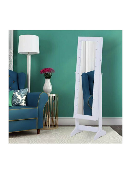 HomCom Καθρέπτης με Λευκό Ξύλινο Πλαίσιο 146x40cm