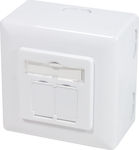 LogiLink External Double Network Socket RJ45 Cat6 White NP0126