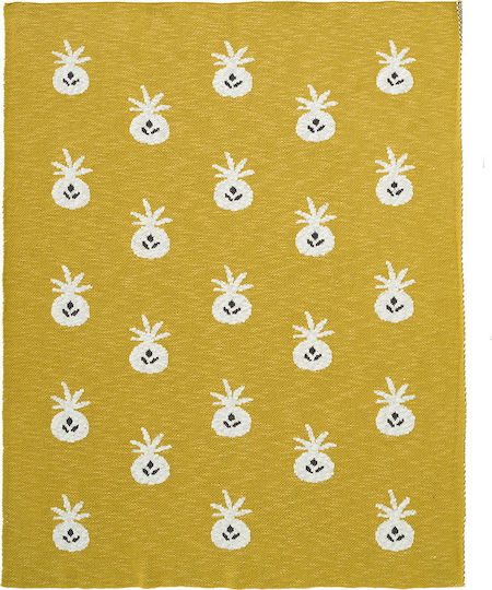 Fresk Pătură Pepinieră Swaddling pături Pineapple Tricotat Galbenă 80x100cm