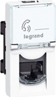 Legrand Mosaic Single Network Socket RJ45 Cat5 White 076552