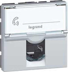 Legrand Mosaic Single Network Socket RJ45 Cat6 Silver 079464