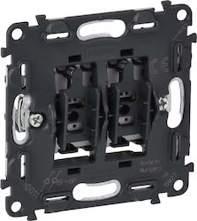 Legrand Valena In'Matic Staircase Wall Push Button Switch Double Black