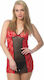 Moongirl 3006 Sexy Ρόμπα Red/Black
