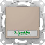 Schneider Electric Sedna Front Plate Wall Push Bell Button without Frame Μονό Beige SDN1700468