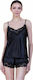 Milena by Paris Satin Babydoll Black 4157 004157-Μαύρο