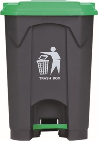 Delta Cleaning Plastic Coș de gunoi Deșeuri cu Pedală 68lt Gri