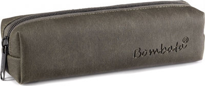 Bombata Denim Pencil Case Barrel with 1 Compartment Brown