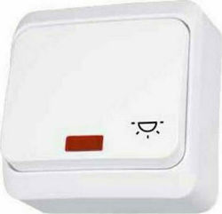 Schneider Electric Prima Μπουτόν Κλιμακοστασίου Φωτεινό σε Λευκό Χρώμα WDE001016