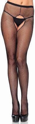 Leg Avenue Crotchless Fishnet Pantyhose Black