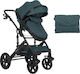 Kikka Boo Darling 2020 Verstellbar 2 in 1 Baby Kinderwagen Geeignet für Neugeborene Green Silver 12kg