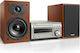 Denon Sound System 2 D-M41 D-M41SPCWE2 60W with CD / Digital Media Player and Bluetooth Silver / Walnut