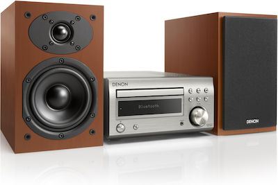 Denon Ηχοσύστημα 2.0 D-M41 60W με CD / Digital Media Player και Bluetooth Ασημί / Καρυδιά