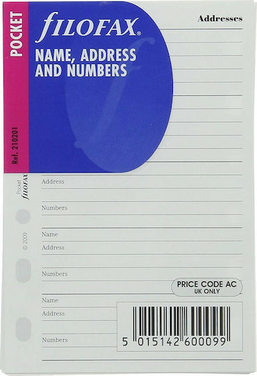 Filofax Ανταλλακτικές Κόλλες A6 Ριγέ Λευκές
