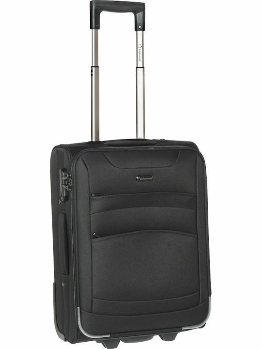 Diplomat Small The London Collection Cabin Fabric Suitcase Black with 2 Wheels Height 55cm