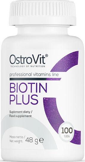OstroVit Biotin Plus Витамин за Косата & Кожата 2500mcg Unflavoured 100 Таблетки