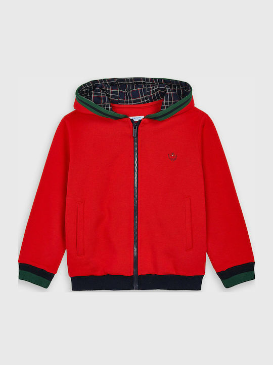Mayoral Kids Sweatshirt Cardigan with Hood Red