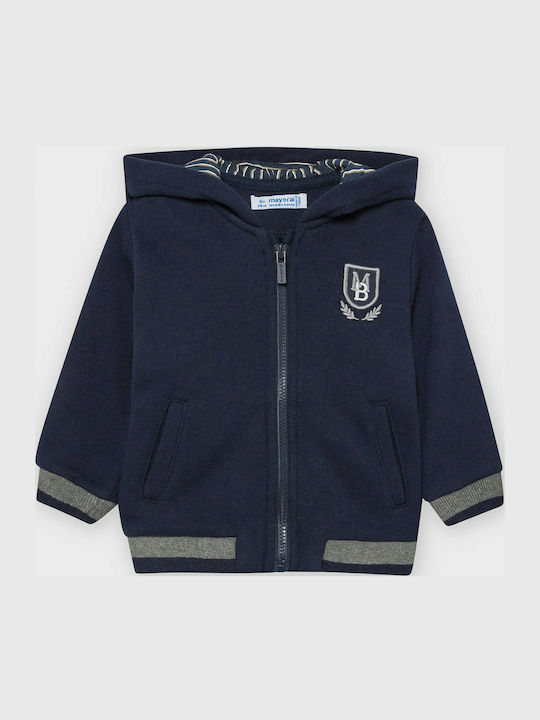 Mayoral Kids Sweatshirt Cardigan with Hood Blue