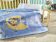 Decke Kinderbett Mond Samt Hellblau 110x140cm