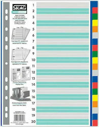 Skag Πλαστικά Διαχωριστικά για Έγγραφα A4 με Τρύπες 20τμχ