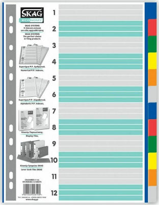 Skag Separatoare de Plastic pentru Documente A4 cu Găuri 12buc
