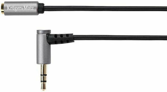 Kruger & Matz Audio Cable 3.5mm Male - 3.5mm Female Black 1.8m with Gold Plated Terminals