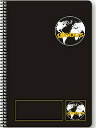 Globus Spiral Ruled Notebook A4 180 Sheets Classic G360 Black