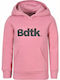 Fleece Kids Sweatshirt with Hood and Pockets Pink