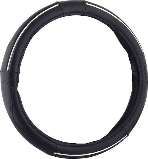 Carman Car Steering Wheel Cover with Diameter 40-42cm made of Leatherette Black