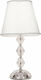 Fan Europe Riflesso-LG1 Crystal Table Lamp for Socket E27 with White Shade and Transparent Base