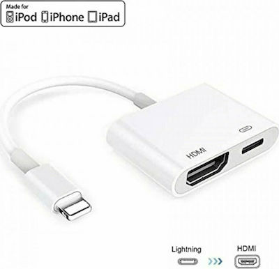 Μετατροπέας Lightning male σε HDMI / Lightning female Λευκό (06.005.0060)