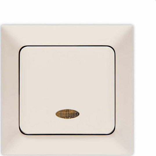 Eurolamp Complete Wall Push Staircase Button with Frame Beige 152-12109