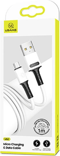 Usams Regular USB 2.0 to micro USB Cable Λευκό 1m (SJ435USB01)