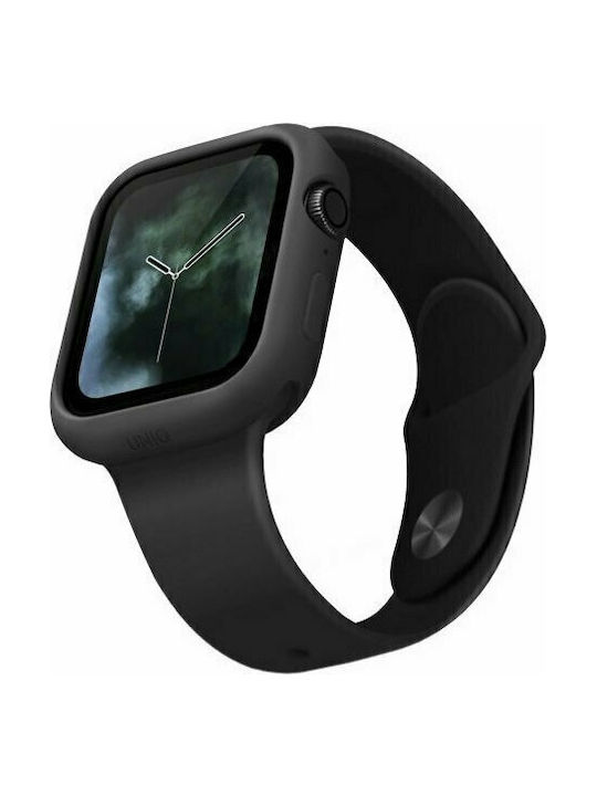 Uniq Lino Θήκη Σιλικόνης σε Μαύρο χρώμα για το Apple Watch 44mm