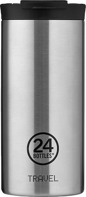 24Bottles Travel Tumbler Glass Thermos Stainless Steel BPA Free Silver 600ml with Mouthpiece