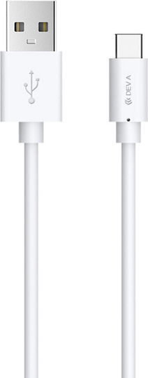 Devia Kintone USB 2.0 Kabel USB Typ-C männlich - USB-A Weiß 1m DVCB-351136