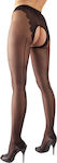 Cottelli Collection Tights with Back Seam & High Heel Open Crotch Black