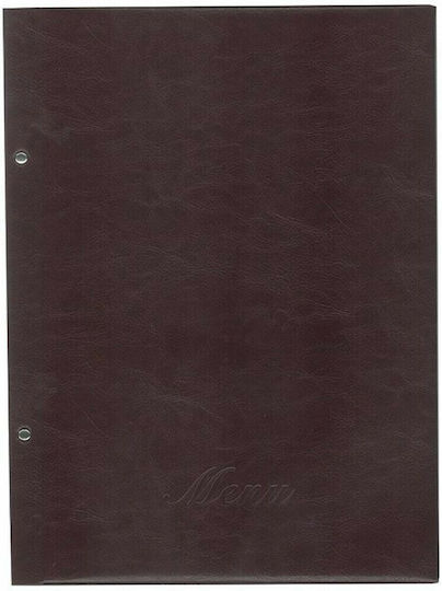 Next Menu Holder Made of PU Leather in Burgundy Colour 32x24 cm with Pyrography