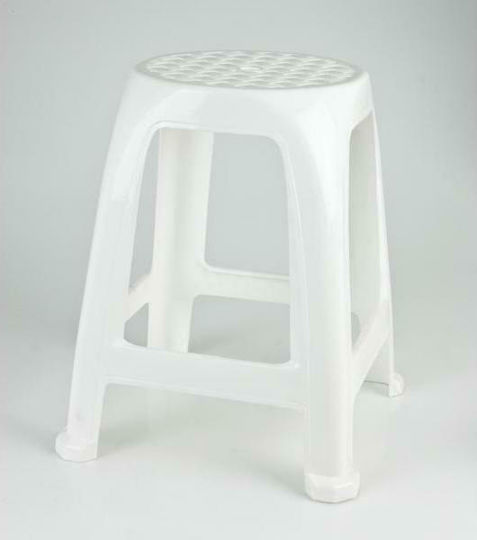 Plastic Garden Stool White 37x37x47cm