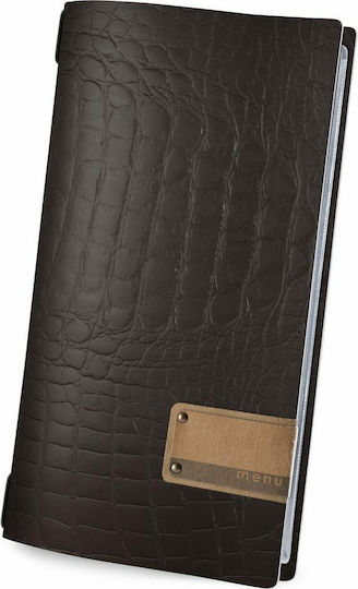 DAG Style Menu Holder Leather in Brown Colour 29.7x15.3 cm 4RE Patch Label