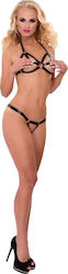 Guilty Pleasure Datex Strapped Bra & String Set Σετ Black