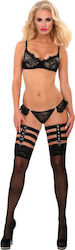 Guilty Pleasure Datex Leg Garter Belt Black