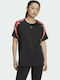 Adidas Boyfriend Γυναικείο Αθλητικό T-shirt Μαύρο