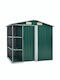 Metallic Garden Shed Galvanized Green with Air Vents M2.05xW1.30xH1.83m