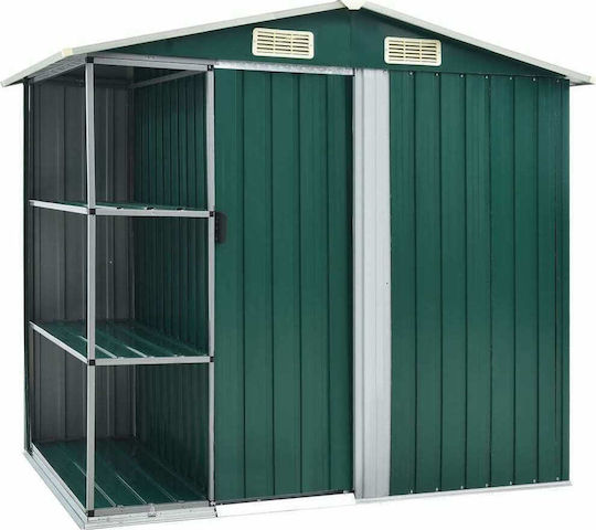Metallic Garden Shed Galvanized Green with Air Vents M2.05xW1.30xH1.83m