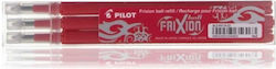 Pilot Frixion 3 Ανταλλακτικά Μελάνια για Στυλό Medium Κόκκινα
