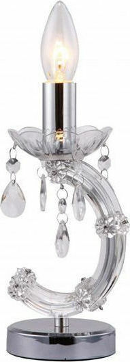 Fan Europe Houston-L TR Crystal Table Lamp for Socket E14 with Silver Base