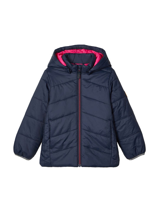 Name It Kids Quilted Jacket short Hooded Navy Blue