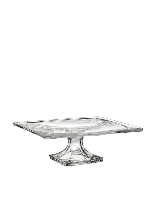 Click Transparent Glass Pedestal Cake Stand 30x30x11cm