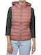 Only Women's Short Puffer Jacket for Winter with Hood Burlwood