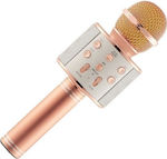 WSTER Ασύρματο Μικρόφωνο Karaoke σε Ροζ Χρυσό Χρώμα